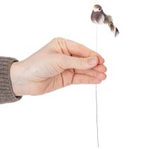 Artikel Dekorative fugle, kunstig boligindretning, forårsfest, med farverig fjerdragt lavet af ægte fjer, 5 cm, 18 stk.