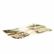 Artikel Forårsdekorationsfugle med pindetræ assorteret H10,5cm 12 stk