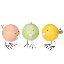 Artikel Kyllinge-dekorationsfigurer med rundt design for lette og legende detaljer, 9,5 cm, 3 stk.