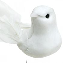 Artikel Hvide duer, bryllup, dekorative duer, fugle på tråd H6cm 6stk