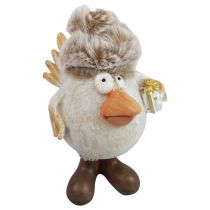 Artikel Julefigurer fugl med hat beige 11,5x8x14cm 2stk