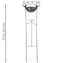 Artikel Dekorativt fuglebad, blomsterskål med espalier, nostalgisk look, stilfuld haveaccessoire, 75 cm