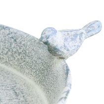 Artikel Fuglebad Metal Dekoration Hjerte Hvid Blå Hængende Ø21,5cm