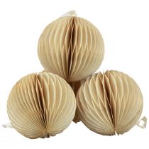 Artikel Honeycomb bolde honeycomb bolde Julecreme guld Ø8cm 4stk