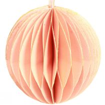 Artikel Honeycomb kugle julepynt abrikos pink Ø7cm 4 stk