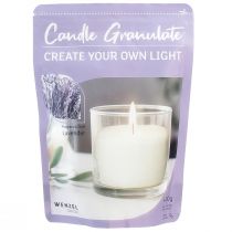 Artikel Candle sand voks granulat med væge duftende lavendel 400g