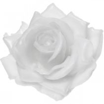 Voks rose hvid Ø10cm Vokset kunstig blomst 6stk