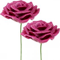 Voksroser deco roser voksrosa Ø8cm 12st