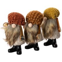 Artikel Gnomefigur med skæg og spids hat, 10 cm, 3 stk.