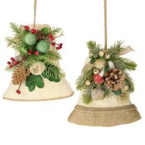 Artikel Vægdekoration juleklokke jute assorteret H20cm 2 stk.