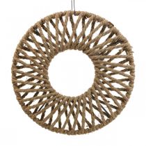 Artikel Vægdekoration boho stil, dekorativt ring jutebånd Ø28cm