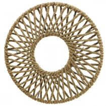 Vægdekoration boho stil, dekorativt ring jutebånd Ø38cm