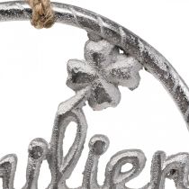 Vægdekoration familie lykke dekorativ ring til ophæng af metal Ø20cm