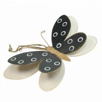 Artikel Wall Art Butterfly Deco Sort Hvidguld Metal 15cm