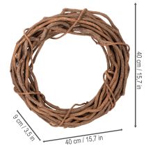Artikel Naturlig pilekrans som hobbykrans til blomsterhandel, 40 cm