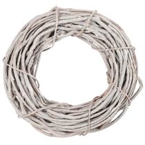 Artikel Pilekransdekoration, krans lavet af hvidkalkede grene, 40 cm