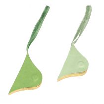 Artikel Vintage julepynt, grønt og guldpapir, Ø8 cm, sæt med 4