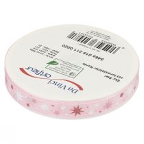 Artikel Bånd julegave bånd pink stjernemønster 15mm 20m