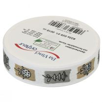 Artikel Julebånd Gråbånd Jule 25mm 18m