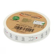 Artikel Gavebånd Jule Julebånd Hohoho hvid 15mm 20m