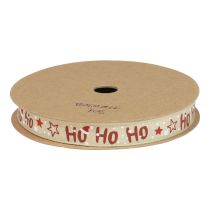Artikel Julebånd “Ho Ho Ho” gavebånd beige 15mm 15m