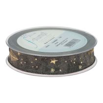 Artikel Julebånd brun guld gave bånd grantræ 25mm 15m