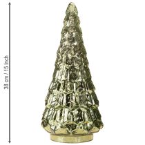 Artikel Juletræ med LED-belysning vintage grøn guld 38cm