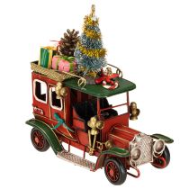 Artikel Juledekoration bil Julebil vintage rød 15×7×16 cm
