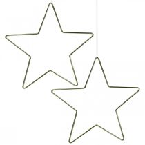 Julepynt metal stjerne guld dekoration stjerne vedhæng 20cm 6 stk