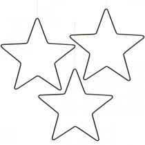Artikel Julepynt metalstjerne sort stjernevedhæng 15cm 6 stk