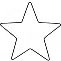Artikel Julepynt metalstjerne sort stjernevedhæng 15cm 6 stk