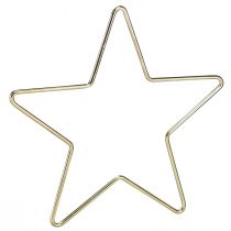 Artikel Julepynt metal stjerne vedhæng guld Ø15cm 6 stk