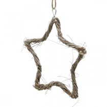 Artikel Julepynt stjerne elme stjerner til at hænge hvidvasket 20cm 4stk