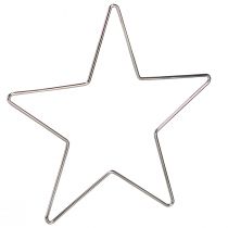 Artikel Julepynt stjerner til ophæng metal sølv 20cm 6 stk