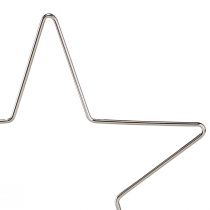 Artikel Julepynt stjerner til ophæng metal sølv 20cm 6 stk