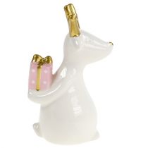 Julefigur rensdyr hvid 11cm, 12cm 2stk