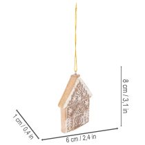 Artikel Julepynt, honningkagedesign, rensdyr, peberkagemand, snefnug, 7 cm, 4 stk.