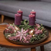Julekrans grøn tørret blomsterkrans hør Ø34cm