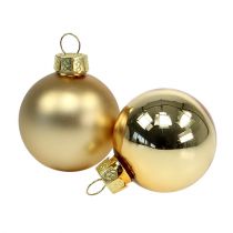 Artikel Julekugle 4cm guld skinnende/mat glas 24 stk