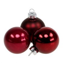 Artikel Julekugleglas Ø4cm Bordeaux mix 24 stk