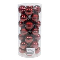 Artikel Julekugleglas Ø4cm Bordeaux mix 24 stk