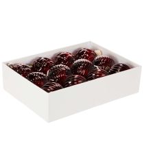 Artikel Julekugler, glas, røde, 8 cm, 12 stk.