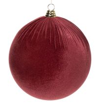 Artikel Stor rød fløjls juletræspynt til ophængning, 25 cm, 2 stk.