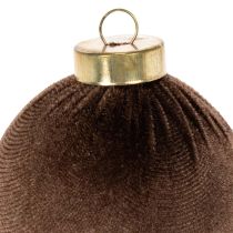 Artikel Julekugler, fløjlslook, blanding af varme farver, 8 cm, 12 stk.