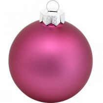 Artikel Julekugle, juletræspynt, trækugler lilla H6,5cm Ø6cm ægte glas 24 stk.