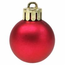 Artikel Juletræspynt julekugle rød 3cm 14 stk