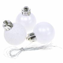 Artikel Juletræspynt julekugle hvid 3cm 14stk