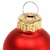 Artikel Mini julekugler rød assorteret Ø2,5cm 24 stk