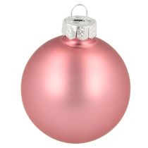 Artikel Julekugler glastrædekoration pink grå Ø50mm 24 stk