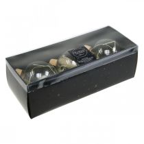 Artikel Julekugler glaspyntkugle fyldt med tørrede blomster Ø8cm 3stk